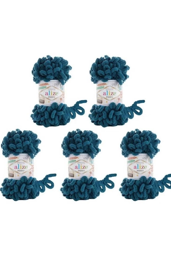 ALIZE 5 Pcs Puffy Micropolyester Hand Knitting Yarn For Blanket 646