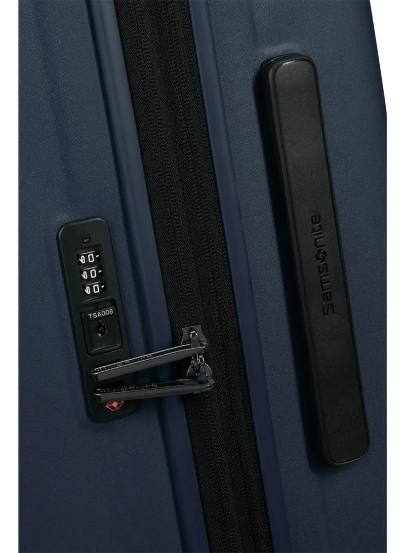 Samsonite 75 restackd suitcase check-in size 75 cm / 28 inch, 4 spinner wheels, polypropylene, midnight|tsa combination lock|shock absorbing wheels|expandable - 5 years international warranty  | Best Price UAE