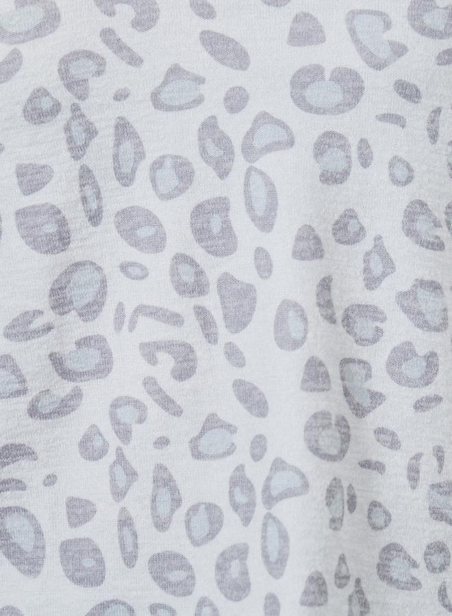 Take Two Grey Leopard Print T-Shirt and Pyjama Set - Image 4