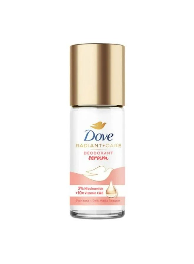 دوف سيروم مزيل العرق راديانت + كير رول أون، لون موحد، ومخفف للبقع الداكنة، 45 مل - Image 3