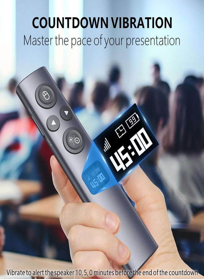 Norwii N95s BLE Presentation Clicker with Digital Pointer for PowerPoint Presentation on TV Screen and Projection Screen, Wireless Presenter Remote with Countdown Timer (Green Light-USB-AC) - Image 4