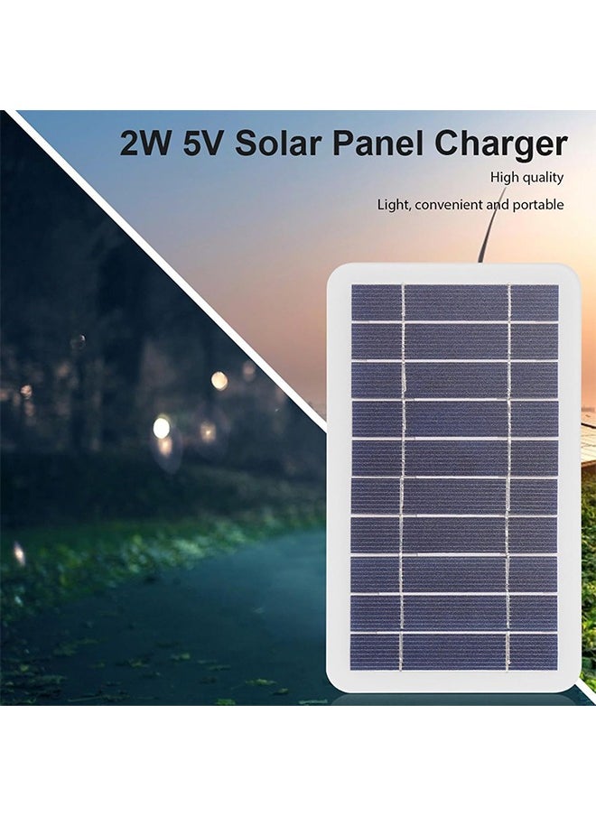HY - Solar Panel Charger 2W 5V, Outdoor Polycrystalline Silicon Solar Cell Camping Portable Power Solar Panel Mobile Power Supply for Mini Fan, Cellphone, Bicycle, Security Camera and Outdoor - Image 1