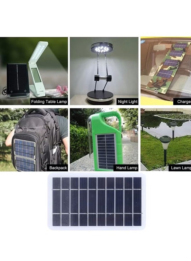 HY - Solar Panel Charger 2W 5V, Outdoor Polycrystalline Silicon Solar Cell Camping Portable Power Solar Panel Mobile Power Supply for Mini Fan, Cellphone, Bicycle, Security Camera and Outdoor - Image 1