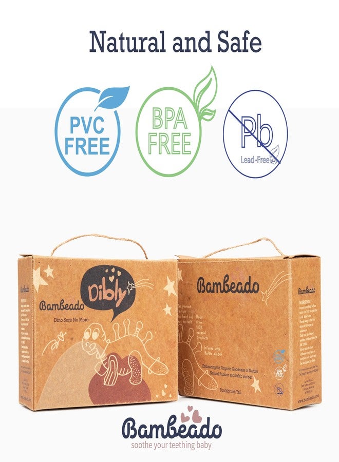 Bambeado لعبة عضاضة الأطفال بامبيادو: ديبلي - لعبة عضاضة الديناصور للأطفال خالية من BPA مستوحاة من الطبيعة مع مصاصة من المطاط الطبيعي - Image 5