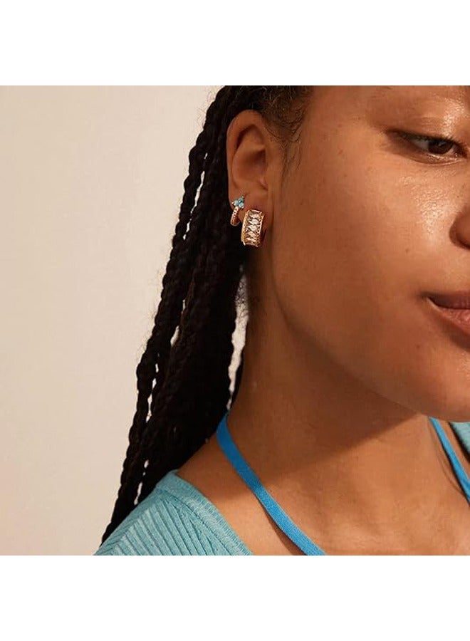 Mevecco Women Huggie Hoop Earrings Gold Ear Stud Cuff 14K Gold Filled Small Boho Beach Simple Delicate Handmade Hypoallergenic Jewelry Gift - Image 5