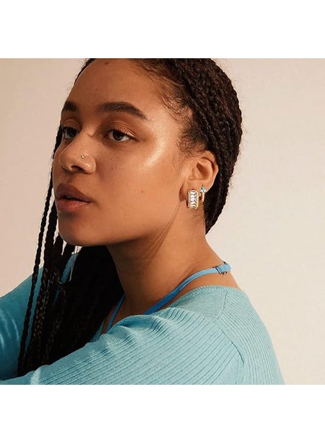 Mevecco Women Huggie Hoop Earrings Gold Ear Stud Cuff 14K Gold Filled Small Boho Beach Simple Delicate Handmade Hypoallergenic Jewelry Gift - Image 2