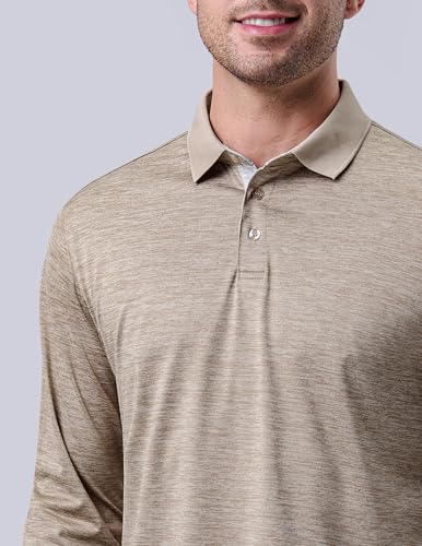 Liberty Pro 3 Pack: Dry Fit Long Sleeve Polo Shirts for Men, Athletic Collared Golf T-Shirts Performance Tops (Set 1, Medium) - Image 5