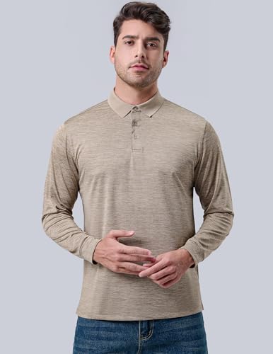 Liberty Pro 3 Pack: Dry Fit Long Sleeve Polo Shirts for Men, Athletic Collared Golf T-Shirts Performance Tops (Set 1, Medium) - Image 4