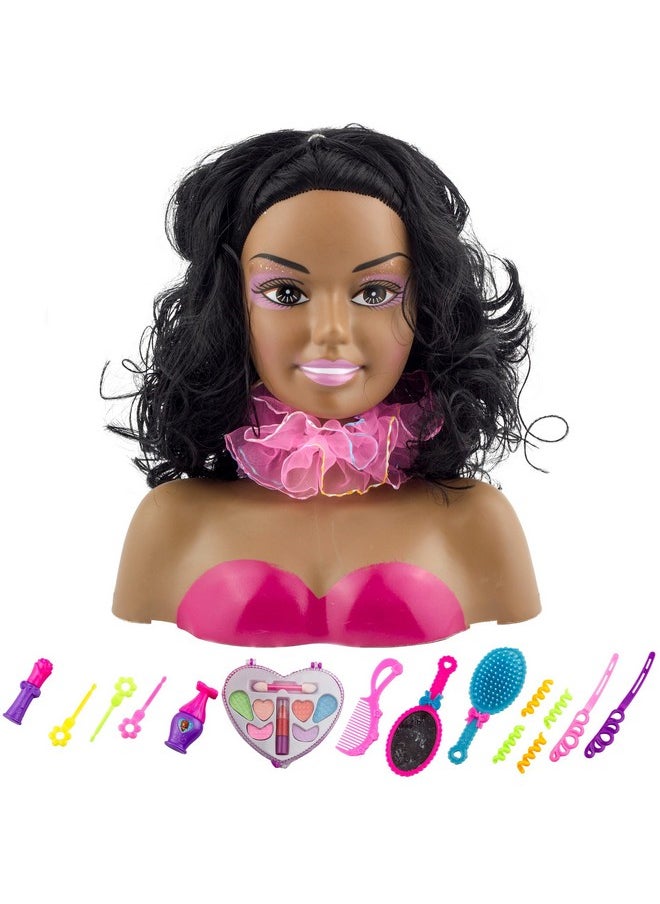 African American Black Makeup And Hair Styling Doll Head Toy Playset With Real Washable Cosmetic And Fashion Dress Up Accessories For Girls Pretend Play - pzsku/Z6AA12AC57E1E2E01A255Z/45/_/1707974143/74289294-5fda-444e-a66d-9e98ffbc71df