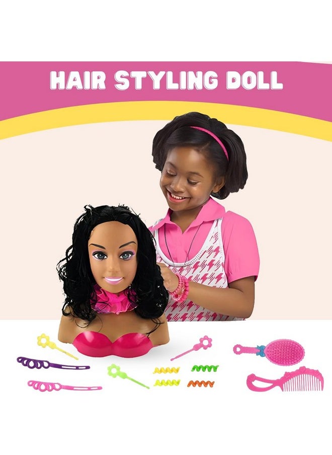 African American Black Makeup And Hair Styling Doll Head Toy Playset With Real Washable Cosmetic And Fashion Dress Up Accessories For Girls Pretend Play - pzsku/Z6AA12AC57E1E2E01A255Z/45/_/1707974148/cebb8d2c-ef13-4664-a03a-1a76b85af407