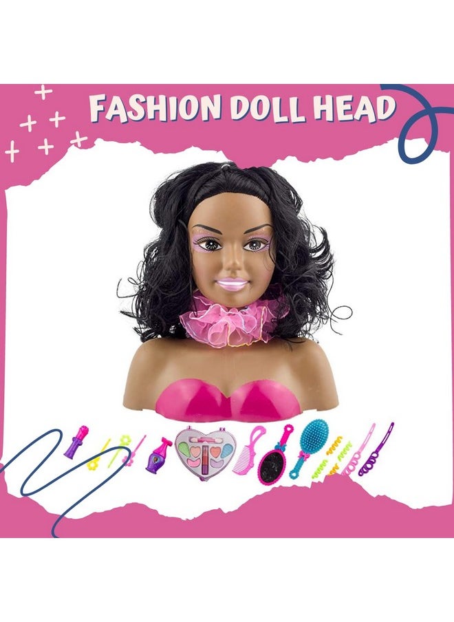 African American Black Makeup And Hair Styling Doll Head Toy Playset With Real Washable Cosmetic And Fashion Dress Up Accessories For Girls Pretend Play - pzsku/Z6AA12AC57E1E2E01A255Z/45/_/1707974149/5fb1bd23-eea9-472d-b524-cd9c4eb4bd34