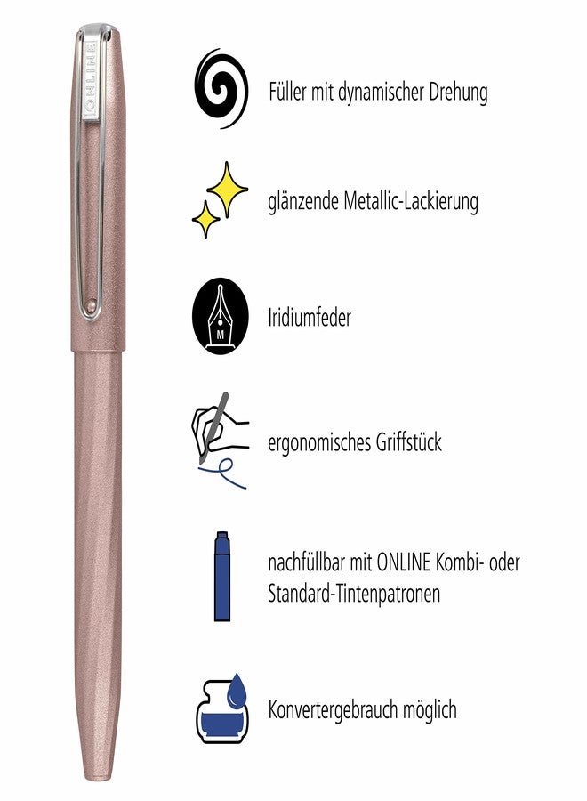 Online fountain pen Slope Metallic Rose 26131 Medium Nib - Image 2