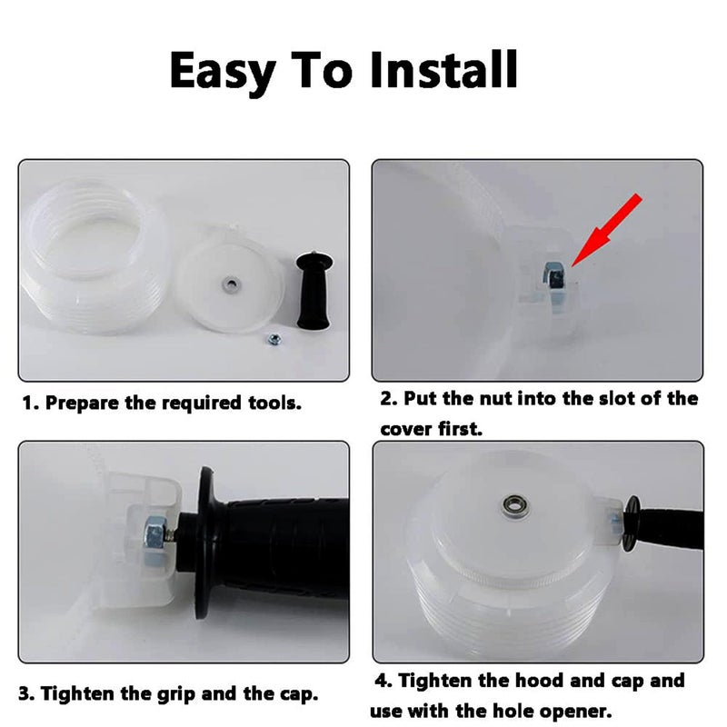 DORMICO Electric Hammer Drill Dust Collector Universal Hole Drilling Dust Bowl General Purpose Design Hole Opener Dust Cover Dust Catcher Hole Saw for Hole Openers - Image 4