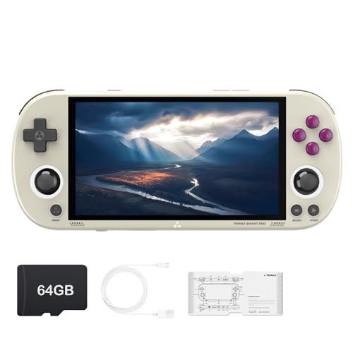 HANHIBR Trimui Smart Pro Handheld Game Console 4.96-Inches Display Game Console, Linux System with Allwinner A133P Processor Built-in 64G TF Card Black - Image 1