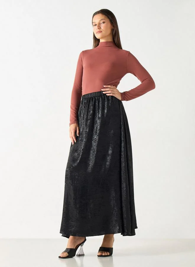 2Xtremz 2Xtremz Textured High Neck Top with Long Sleeves