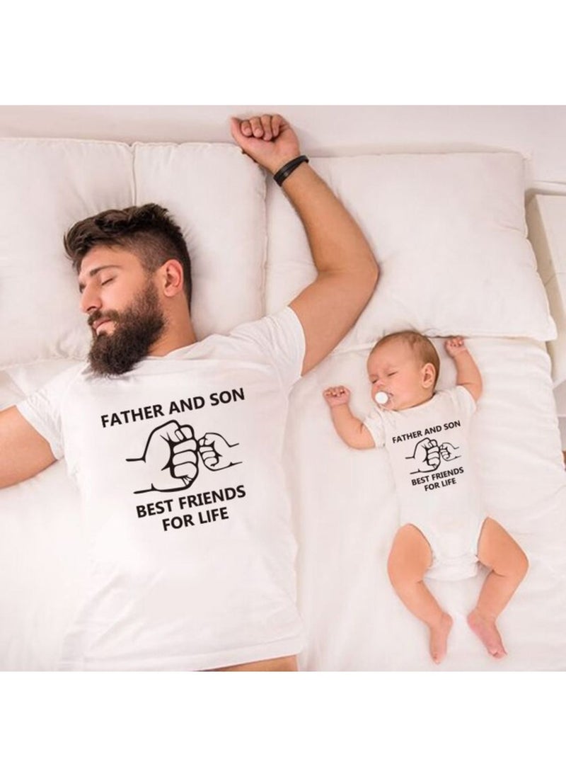Matching Family Outfits تي شيرت مطبوع عليه الأب والابن أفضل أصدقاء للحياة  - Image 2