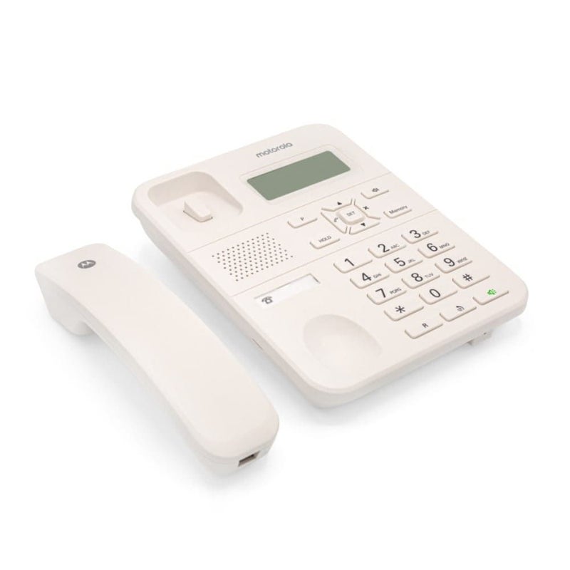 موتورولا تليفون أرضي موديل CT202 بشاشة مع خاصية إظهار رقم الطالب، أبيض - Image 2