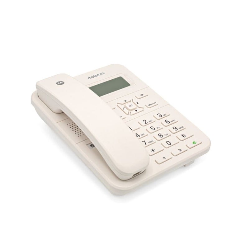 موتورولا تليفون أرضي موديل CT202 بشاشة مع خاصية إظهار رقم الطالب، أبيض - Image 3