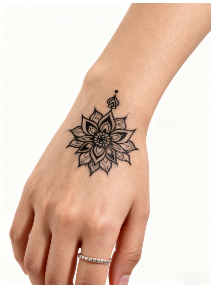 Black pattern tattoo stickers suitable for parties, travel and taking photos - Image 4