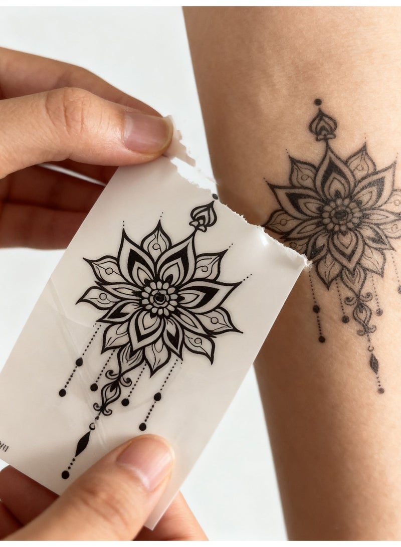 Black pattern tattoo stickers suitable for parties, travel and taking photos - Image 3