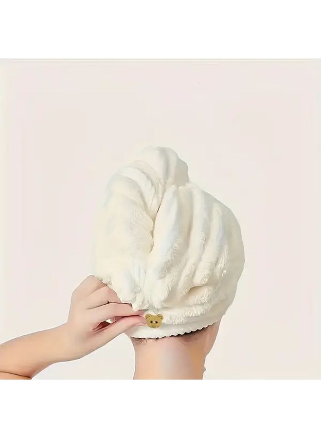 Pink Soft Absorbent Breathable Hair Towel For Drying Quick Dry Gentle On Hair Bathroom Essentials Daily Use Polyester Blend Contemporary Style Hair Towel Wrap For Women Men - Image 4