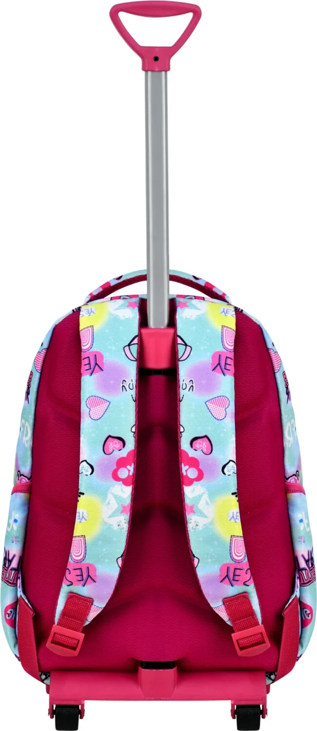 Çantaland Colourful Patterned Primary School Bag with Trolley + Lunch Box