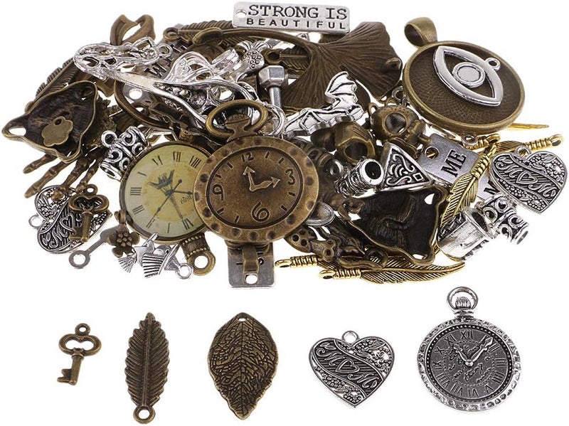 klarako100 Gram DIY Assorted Color Antique Metal Steampunk Charms Pendant for Crafting, Cosplay Decoration,Jewelry Making Accessories - Image 2