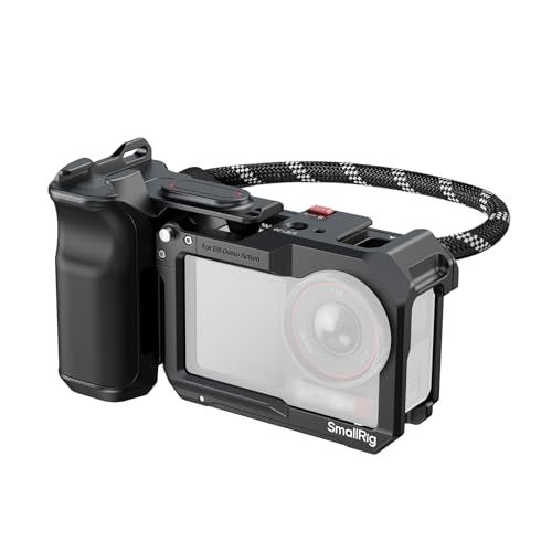 SmallRig Handle Grip Kit for DJI Osmo Action 5 Pro / 4/3 with Cage, Street Photography Grip for DJI, Quick Release, Shutter Button, Cold Shoe, Wrist Strap, 1/4 Threaded Hole for Tripod Selfie Stick - Image 1