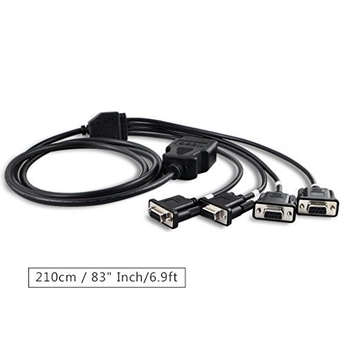 OLLGEN 2.1M 6.9ft 1 OBD Male Interface to DB9 Serial RS232 4 Female Port OBD2 OBDII 16 Pin OBD Cable Adapter Diagnostic Extension Cord Connector (OBD Male/Female Port to DB9 Cable) - Image 4