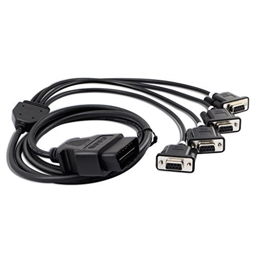 OLLGEN 2.1M 6.9ft 1 OBD Male Interface to DB9 Serial RS232 4 Female Port OBD2 OBDII 16 Pin OBD Cable Adapter Diagnostic Extension Cord Connector (OBD Male/Female Port to DB9 Cable) - Image 5