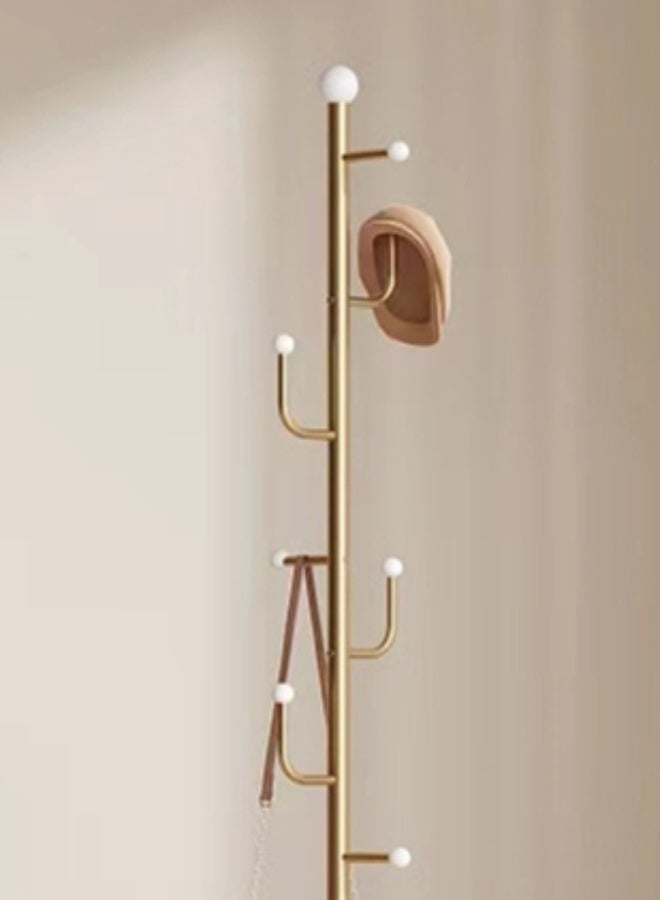 كوتيس حامل معاطف معدني، حامل ملابس، حامل ملابس، شماعات ملابس، حامل مستقل لتعليق المعاطف، حامل شماعات، منزل، فندق، تجزئة، فولاذ، ذهبي/أبيض، 29×170 سم - Image 3