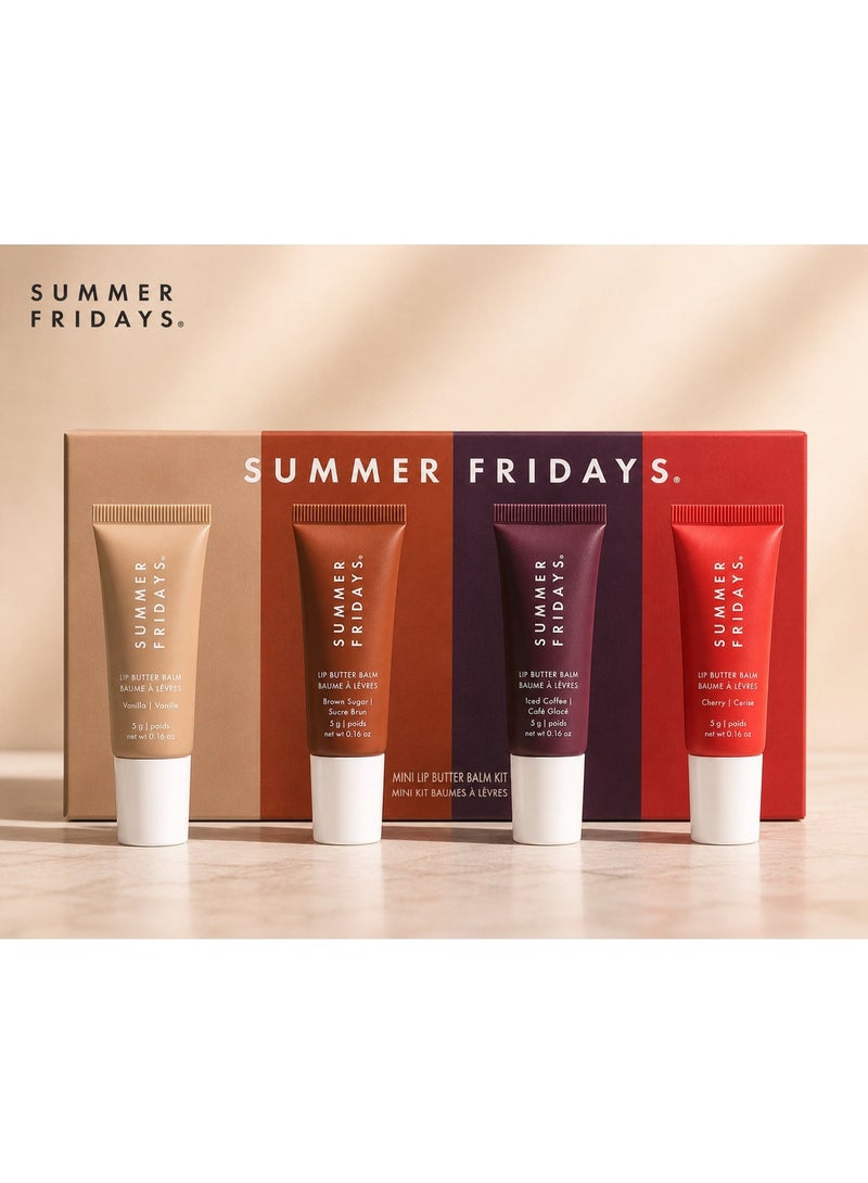SUMMER FRIDAYS Mini Lip Balm Set – Hydrating & Shiny Lip Butter Balm, 4 Moisturizing Lip Balms for Soft, Smooth & Glossy Lips, Nourishing Formula, Travel Size, Limited Edition - Image 1