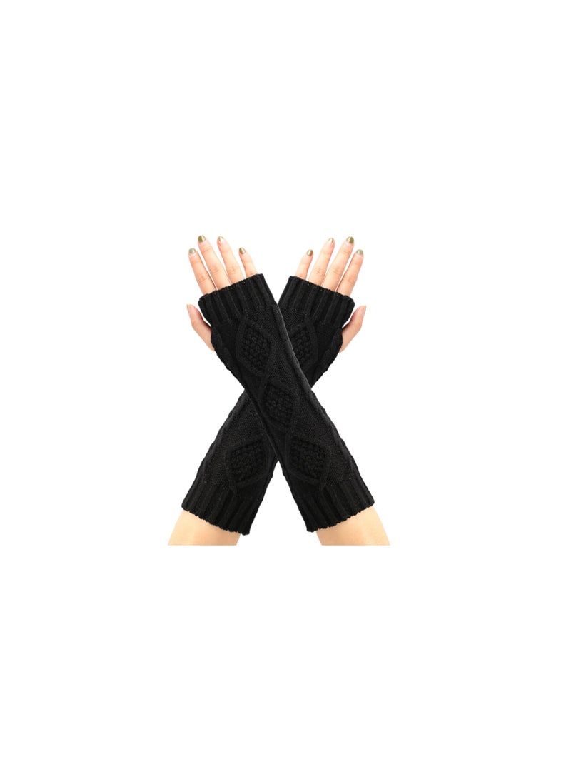 Loquat Fingerless Knitting Cotton Gloves Sleeves 