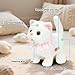 Easfan 7 Walking Plush Kitty Toy Stuffed Animal Electric Interactive with Dress Talking Musical Cute Plush Toy White Cat Tail Wagging Christmas Birthday Gifts for Kids Toddlers - Image 4