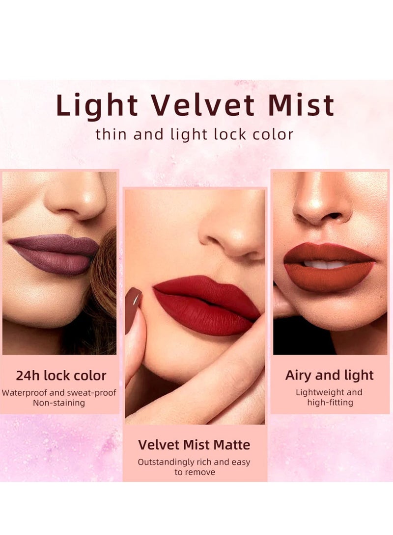 SYOSI Matte Liquid Lipstick Makeup Set 12pcs Long Lasting Waterproof Velvet Lip Gloss High Pigmented Lip Non stick Cup Not Fade Waterproof Lip Gloss Makeup Gift for Women and Girls - Image 3