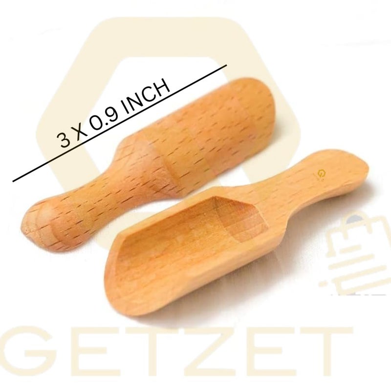GETZET Wooden Scoop Spoon Multipurpose Use Sugar, Bath Salt, Cooking Accessories Home, Party, resturant Scooper for Spice Home Kitchen Tool. (Set of 6) - Image 5