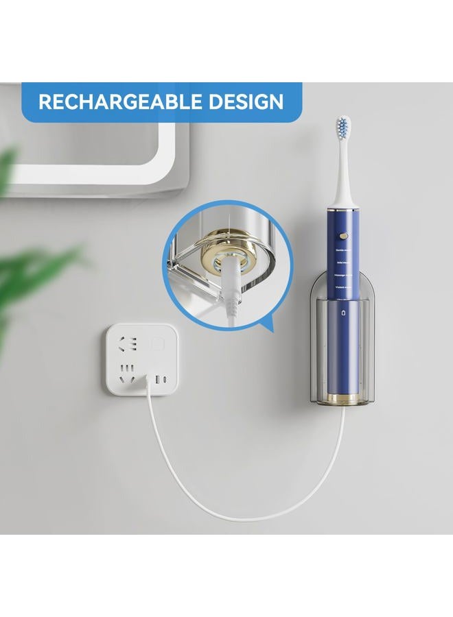 MOPMS Electric Toothbrush Holders Wall Mounted, Single Slot Toothbrush Holders for Bathrooms, Self Adhesive Electric Toothbrush Organizer Space Saver (2Pcs Grey) - Image 2