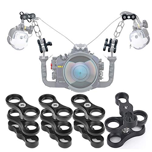 Peastrex 4 Pcs 1" Aluminum Ball Clamp Mount for Underwater Diving Light Arms Tray System, Photography Diving Camera - Image 1