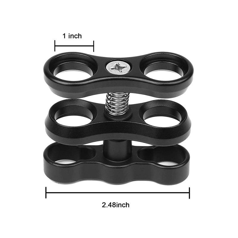Peastrex 4 Pcs 1" Aluminum Ball Clamp Mount for Underwater Diving Light Arms Tray System, Photography Diving Camera - Image 3