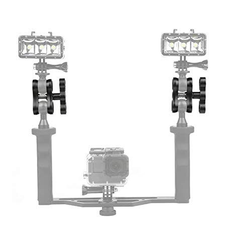 Peastrex 4 Pcs 1" Aluminum Ball Clamp Mount for Underwater Diving Light Arms Tray System, Photography Diving Camera - Image 5