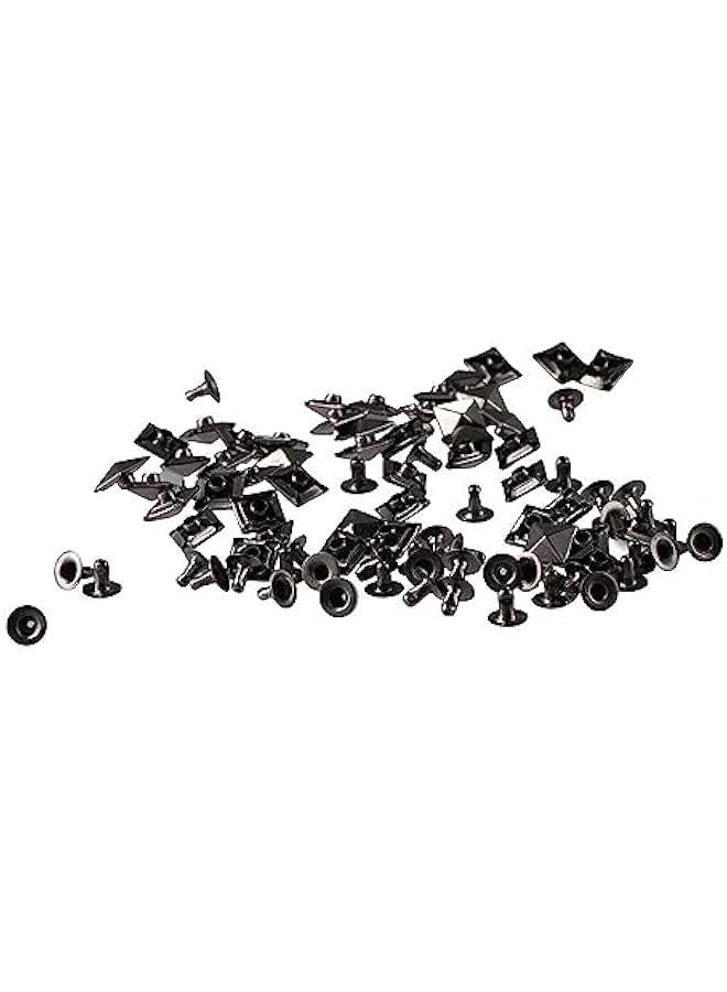 100 Sets 10mm Spike Rivet for Clothing Belts Bags Decoration,Black Pyramid Shape Rivet Studs Kits Square Punk Spikes Accessories DIY Leathercraft  - Image 4