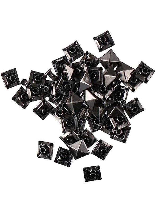 100 Sets 10mm Spike Rivet for Clothing Belts Bags Decoration,Black Pyramid Shape Rivet Studs Kits Square Punk Spikes Accessories DIY Leathercraft  - Image 1