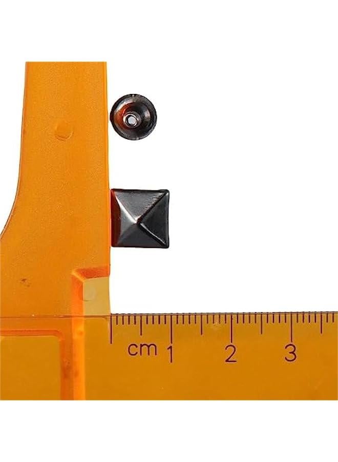 100 Sets 10mm Spike Rivet for Clothing Belts Bags Decoration,Black Pyramid Shape Rivet Studs Kits Square Punk Spikes Accessories DIY Leathercraft  - Image 2