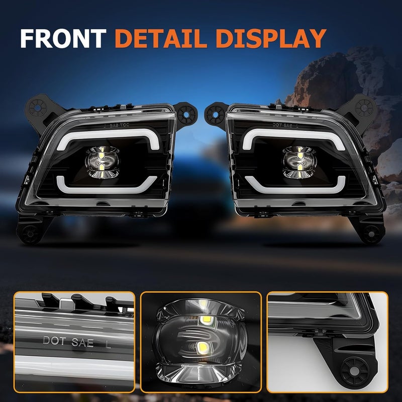 Boxlight LED Fog Lights with DRL for 2019-2023 Chevrolet Silverado 1500 2500HD 3500HD - Image 5