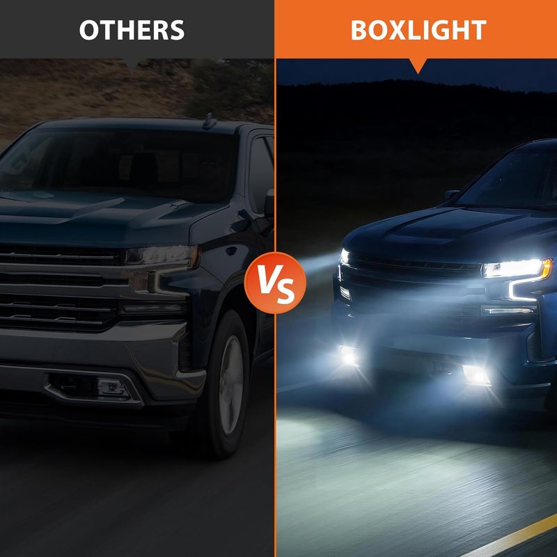Boxlight LED Fog Lights with DRL for 2019-2023 Chevrolet Silverado 1500 2500HD 3500HD - Image 3