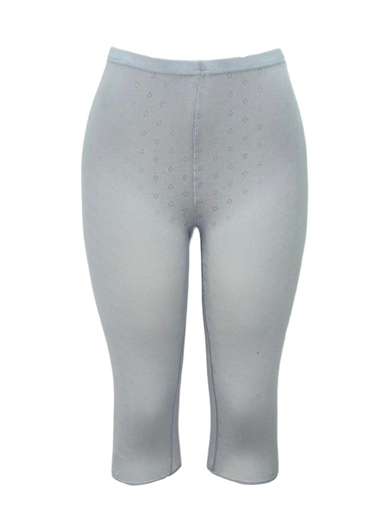City Rose 3- Pieces Women's Perforated Cotton Bermuda Grey - Image 2