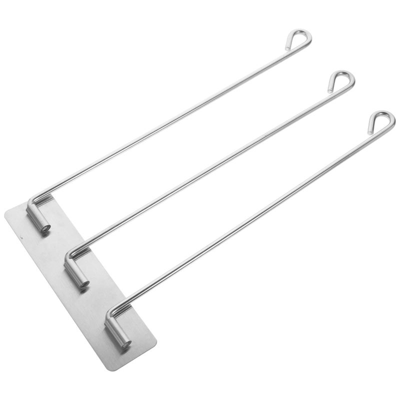 Stainless Steel Rotary Towel Rack 3 Bar Wall Mounted Bathroom Organizer Holder - Image 2