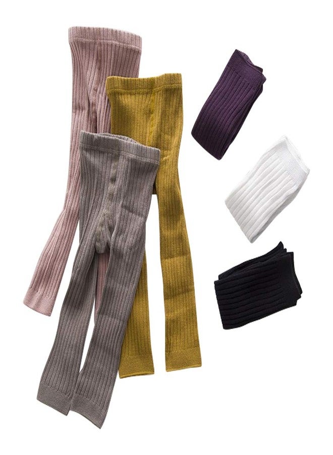 Looching 6 Pack Toddler Baby Cable Knit Ankle Leggings Pants Footless Winter Tight Stockings for Girls - Image 2