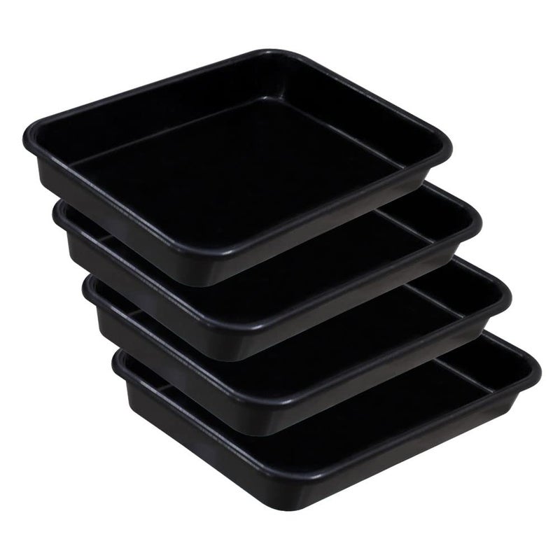 Wonder Homeware Exel Small Tray for Home/Office/Kitchen, Set of 4 pc Tray 2 LTR, Black Color - Image 1