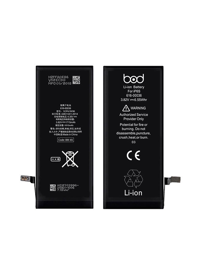 1715mAh Replacement Battery for iPhone 6s – High-Capacity Internal Li-ion Battery | Safe, Durable Power Cell | Compatible with iPhone 6s A1633, A1688, A1700 – Black - Image 1